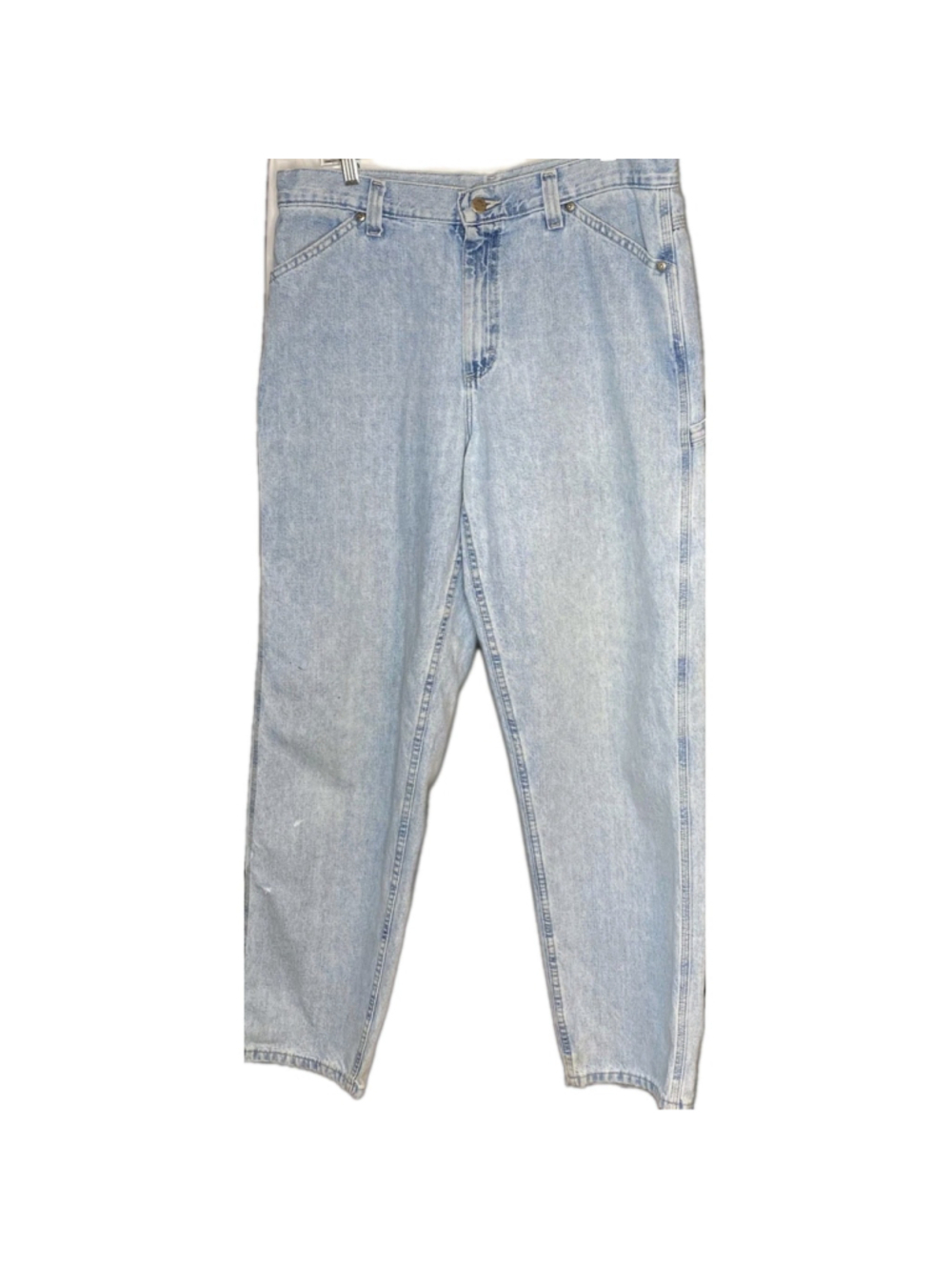 VTG 1998 Riveted by Lee Carpenter Jeans Womens 14M Distressed Paint 90s Grunge